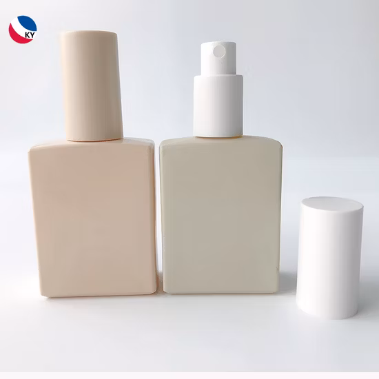 Bottiglie spray di profumo vuote personalizzate di lusso colorato 30 ml 50 ml 100 ml Fondotinta quadrato Confezione di siero Bottiglia di lozione di vetro Bottiglie vuote di profumo