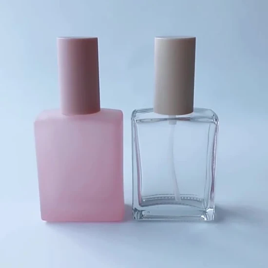 Bottiglie spray di profumo vuote personalizzate di lusso colorato 30 ml 50 ml 100 ml Fondotinta quadrato Confezione di siero Bottiglia di lozione di vetro Bottiglie vuote di profumo